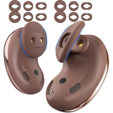 AHASTYLE Galaxy Buds Live Ear Pads 6-Pair Silicone Earplugs Attachment Accessories [Can be in the Case] Compatible with Samsung Galaxy Buds Live 2020 (Brown)