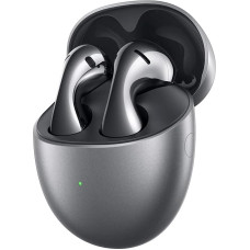 Huawei FreeBuds 5 Wireless Bluetooth 5.2 Headphones, iOS & Android, with High Resolution Certificate, Open Fit Design, Double Connection, 30 Hours Battery Life, IP54, Silver