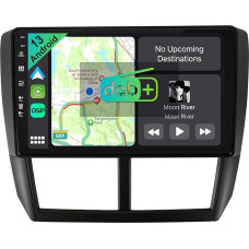 YUNTX [DAB-4G+64G] Android 14 Car Radio for Subaru Forester/Impreza 2007-2012-[Integrated DAB+/CarPlay/Android Auto/DSP/GPS]-9 Inch IPS 2.5D Touch Screen MIC+Camera USB/MirrorLink/Bluetooth