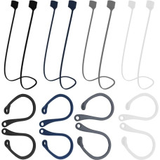 4 Pairs Headphone Ear Hooks with 4 Pieces Headphone Anti-Lost Strap Anti-lost Cable of Wireless Headphones Anti-lost Ear Hook Headphone Straps Silicone Anti-lost Wire for Sports