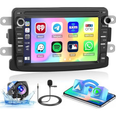 Hikity Android 13 Car Radio for Renault Dacia/Renault/Lada Xray 2 with Wireless Carplay Android Car Mirror Link, 7 Inch Touchscreen Car Radio with Sat Nav 2USB WiFi SWC FM/RDS Mic Reversing Camera