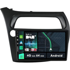 MISONDA Built-in DAB+/Carplay/Android Car Android Car Radio 9 Inch IPS for Honda Civic Hatchback 2006-2011, Support GPS Navi|Bluetooth|AUX|Wi-Fi |4G|MirrorLink|RDS |USB| 4G+64G