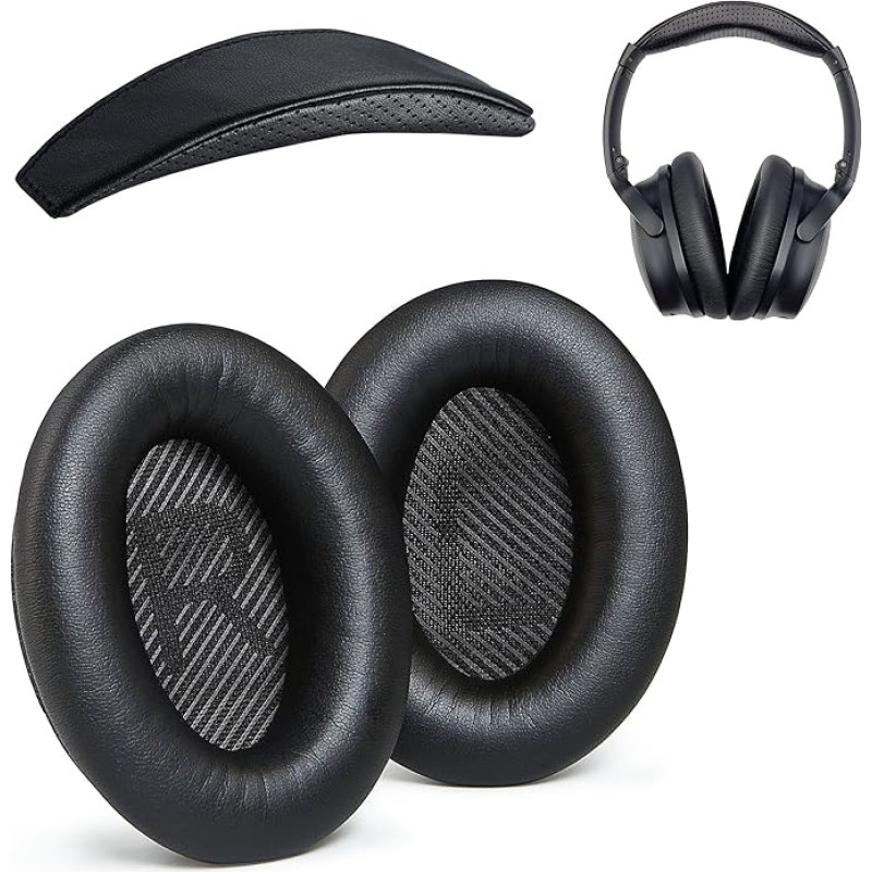 Replacement Ear Pads for QC35 / QC35 II and QC35 Headband / QC35 ii Headband V3 Cushion Cushion Compatible with Bose QuietComfort 35 (QC35) and Bose QuietComfort 35 ii (QC35 II)