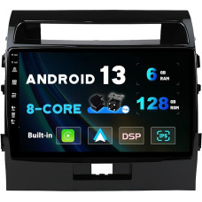 SXAUTO Android 13 [6G+128G] IPS Car Radio for Toyota Land Cruiser 200 (2007-2015) - Built-in Carplay/Android Car - LED Camera + MIC 360-CAM DAB Steering Wheel Control Fast-Boot WiFi DSP - 2 DIN 10.1