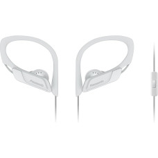 Panasonic HS35ME W Sport Earphones Headset, Mobile Phone, Reversible Cut Pieces S/M/L, IPX2 Clip – White