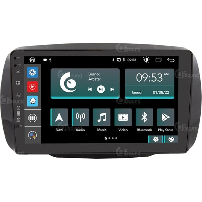 Personalised Car Radio for Smart Standard with Tom Tom Navigator Android GPS Bluetooth WiFi USB DAB+ Touchscreen 9 Inch 8Core Carplay Android Car