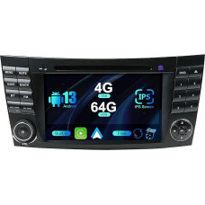 SXAUTO Android 12 Car Radio for Benz E-Class W211 | CLS Class W219 - Built-in Carplay/Android Car/DSP - LED Camera + MIC - 4G + 64G - DAB 360-CAM Steering Wheel Control Fast Boot WiFi - 2 DIN IPS 7