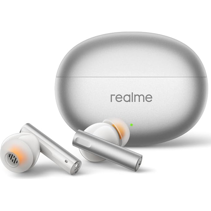 realme Air 6 True Wireless Earbuds, 50dB Active Noise Reduction, Hi-Res Sound, LHDC, 12.4mm Dynamic Bass Driver, 6 Microphones, Clear Call, 40 Hour Battery, Bluetooth 5.3