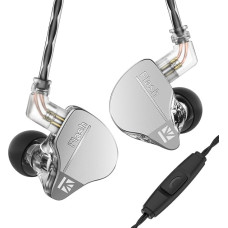 keephifi Kbear IEM Flash 1BA+1DD Headphones HiFi In-Ear Monitor, In-Ear Monitor with CNC Lid, Dynamic Driver 10 mm, Removable Cable (Grey, with Micro)