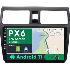 BXLIYER PX6 Android 11 IPS Car Radio Suitable for Suzuki Swift (2005-2016) - 4G + 64G - Reversing Camera Free - 2 DIN 10.1 Inch - DAB Steering Wheel Control CarPlay Android Car HDMI 4K Video AHD Fast