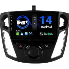 BXLIYER - Built-in DAB - Android 12 IPS Car Radio Suitable for Ford Focus (2012-2017) - Built-in Carplay/Android Car/DSP - LED Camera + Mic - 4G + 64G - AHD 360-Camera SWC Fast-Boot WiFi - 2 DIN 9