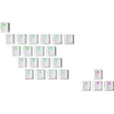 Ranked Rubber Keycap Set | Double Shot Translucent | OEM profilis mechaninei žaidimų klaviatūrai (baltas, 23 klavišai)