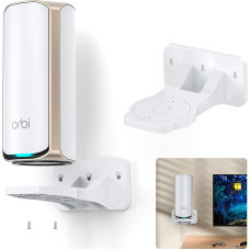 EDUP Orbi WiFi 7 Wall Mount Kit, ABS Orbi & Nighthawk Tri-Band Router Mount, Optimized Space, Compatible with Orbi WiFi 7 Mesh Systems and Allen Nighthawk Wi-Fi 7 Routers (White, 1 Pack)