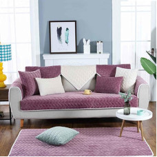 YSZBD Sofos užvalkalas L/u formos sofos užvalkalas Kampinis sofos apklotas Sofos apsauga Neslystantis sofos užvalkalas 3/4/2/1 vietų sofos apsauga Katė Minkštas aksomas, sveikas ir draugiškas odai, violetinis2-110 x 160 cm