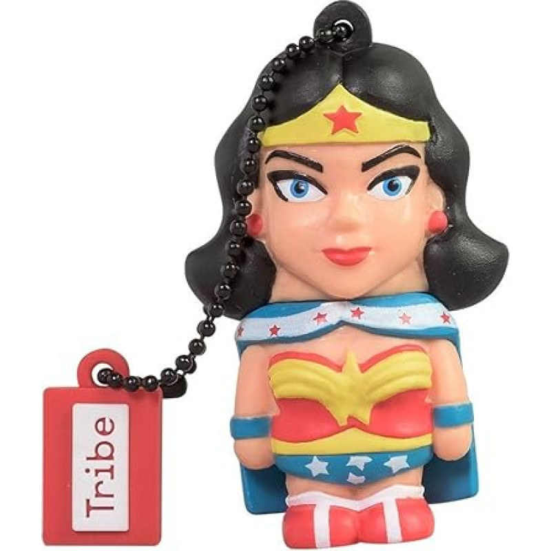 Tribe Warner Bros DC Comics Wonder Woman USB Stick 8GB Pen Drive USB Memory Stick Flash Drive, dovanų idėja 3D figūra, PVC USB įtaisas su raktų laikikliu, raktų žiedu - įvairiaspalvis