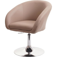 Mendler HWC-F19 Valgomojo kėdė Pasukama kėdė Lounge Chair Swivel Height Adjustable Faux Leather Taupe