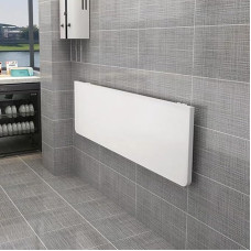 Medinis sulankstomas sieninis stalas, sulankstomas stalas, erdvę taupantis plaukiojantis rašomasis stalas, virtuvės stalas, vaikų baldai, nešiojamųjų kompiuterių stalas, valgomojo stalas, 80 x 50 x 1,6 cm - baltas