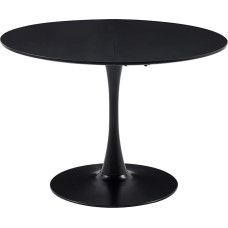DEYARNA HOME Round Dining Table, Diameter 110 cm, Tulip Round Kitchen Table, Mid-Century Leisure Table for Dining Room, Living Room, Cafe, Office, 110 cm x 110 cm x 75 cm (Black)
