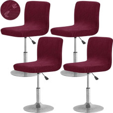 Buenanir Barhocker-Bezug mit Rückenlehne, wasserdicht, Thekenhöhe, Barhocker-Schonbezüge, Stretch-Barhocker, Schonbezüge für Kneipe, Theke, Stühle, für Küche, Insel, Zuhause, Bar, 4 Stück, Weinrot