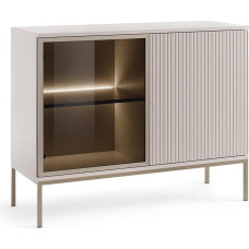 Emporius Haller Chest of Drawers with Slats, Beige, Living Room Chest of Drawers with LED, Loft Style, Sideboard, 2 Doors, 104 cm Wide