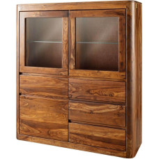 MASSIVMOEBEL24.DE Toronto Aukštoji lenta Sheesham/Rosewood - įvairių dydžių ir spalvų, spalva: Tamsiai ruda vaškuota spalva, dydis: 128 x 40 x 145 cm (plotis x gylis x aukštis)