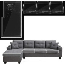 Barydat 4 vienetų plastikinės sofos sėdynės pagalvėlė apima L formos sofos PVC vandeniui atsparus sofos dangtelis atsparus dėvėjimui sekcijos sofos baldų sėdynės dangtelis prieš kačių šunų nagus įbrėžimus