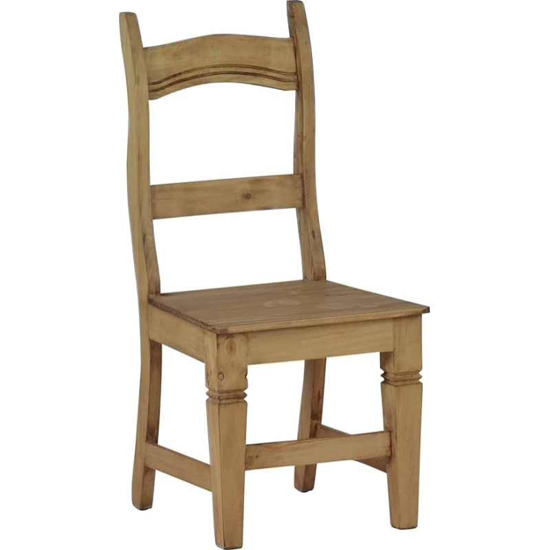 MiaMöbel Valgomojo kėdė iš medžio masyvo - V x Š x G: 100 x 48 x 46 cm - Meksikos valgomojo ir virtuvės baldai - kaimiško stiliaus - patogi
