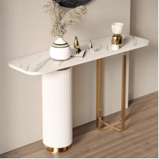YVYKFZD Kreativer Konsolentisch, schmaler Langer Beistelltisch, Sofatisch Flurtisch mit Metallrahmen, Eingangstisch hinter dem Sofa, für Eingangsbereich, Wohnzimmer, Foyer, Büro(140cm/55.1