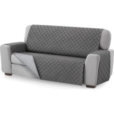 Intimitaly® Sofabezug für 4-3- und 2-Sitzer, wendbar, gesteppt, Qualität für das Haus, Farbe: Dunkelgrau, Hellgrau, 2-Sitzer