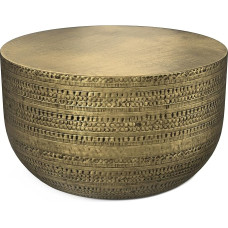 SIMPLIHOME Johnsen Boho 30 colių pločio metalinis antikinio aukso spalvos kavos staliukas, visiškai surinktas, skirtas svetainei ir miegamajam