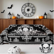 EVENHUG Sofa-šoninė jungtis su Helovino tema, wendbar, für 2-3 Kissen, weich, waschbar, Sofa-Schonbezüge für Haustiere, Kinder, Chenille-Couchschutz (180,3 x 259,1 cm, Gothic)