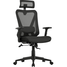 Yaheetech Ergonomic Office Chair with Adjustable Headrest, Armrests, Lumbar Support, Lockable Swivel Chair with 90°-130° Reclining Function, Height Adjustable, Black