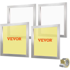 VEVOR 4 vnt. aliuminio lydinio ekrano rėmo 20 x 20 colių ekrano spaudos presas, šilkografijos mašinų priedai 110 akių, atsparūs rūgštims ir nesideformuojantys pagalvių užvalkalai, audiniai, popierius, kopijavimo popierius