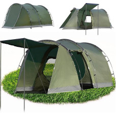 Kempingo palapinė 4 asmenų palapinės 5000 mm vandeniui atspari tunelinė palapinė Šeimyninė palapinė Grupinė palapinė Tentas tentas Teepee palapinė Didelė kempingo palapinė su miegamuoju nameliu Glampingo palapinė su nuimamu palapinės pagrindu