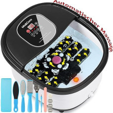 Foot Spa Bath with Automatic Massage and Heating Function, Electric Foot Massager with Pedicure Set, Foot Bath with Shiatsu, Pressure and Kneading Massage Modes, Vibration and Bubble Function,Mia&Coco