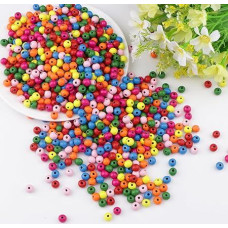 LongZYU Pack of 1650 Colourful Wooden Beads for Threading 8 mm Round Coloured Beads Wooden Natural Craft Beads with Hole for DIY Jewellery Girls Bracelets Necklace Arts Crafts Making Decorations