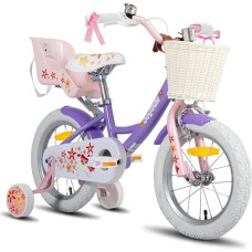 JOYSTAR Einhorn 12/14/16/18 Zoll Kinderfahrrad für 2-9 Jahre Mädchen, Kinderfahrrad mit Puppenfahrradsitz & Stützrädern& Korbstreamer