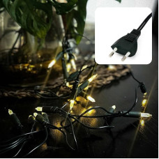 hellum Fairy Lights 100 LED Warm White, vidaus, 14,85 m šviesos ilgis, 2 x 1,5 m kabelis, dekoratyvinis apšvietimas, sodo šventė, iš viso iki 59 liumenų, 560916