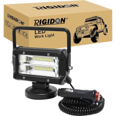 RIGIDON 1 x LED darbinis žibintas su magnetiniu pagrindu, 5 colių 13 cm, 72 W, 12 V, 24 V LED prožektorius, bekelės apšvietimas automobiliui, visureigiui, keturračiui, traktoriui, sunkvežimiui, 4 x 4, valčiai, 6000 K LED paieškos žibintas, darbinis žibint
