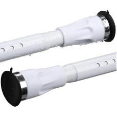 INFLATION Dušo užuolaidų strypas 105-151 cm, nerūdijančio plieno matinės baltos spalvos dušo strypai vonios kambariui, reguliuojamas niekada nerūdija 1