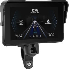 Kabelloses Carplay-Motorrad-Navi-Display mit 5-Zoll-HD-Touchscreen, Android Auto-Unterstützung, Dual-Bluetooth-GPS-Navigation, IP68 Wasserdicht, Siri-Sprachsteuerung