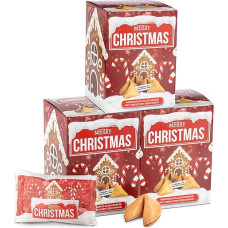 FOOD crew 30 x Christmas Lucky Biscuits with Gingerbread Flavour - Lucky Biscuits - Sweets Christmas - Pastries Individually Packed with German Sayings - Vegan - Made in Germany