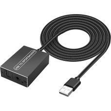 XMSJSIY USB to Optical SPDIF Toslink 3.5 mm Jack Audio Adapter Converter for TV, PS5, PS4, PC, Laptop, Smartphone to Sound Box Amplifier, 1.2 m / 3.9 ft