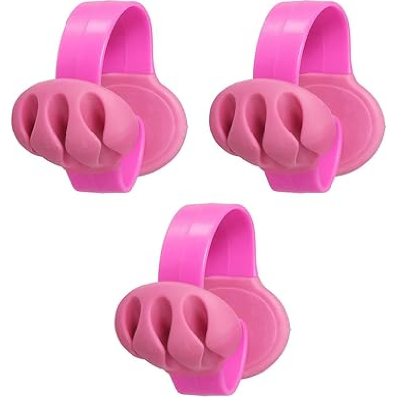 PATIKIL Kabel-Clips, Schreibtischkabel-Organizer, Drahthalter für Kabel, Handy-Ladegerät, USB-Kabel, Nachttisch, Zuhause, Büro, Auto, Rosarot, 3 Stück