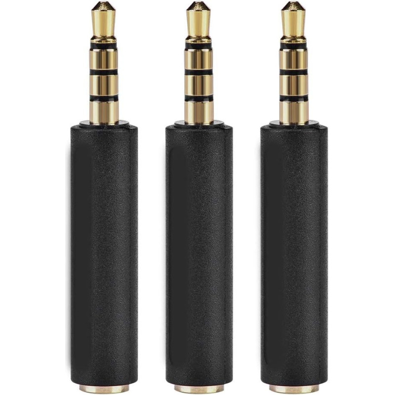 Ausinių adapteris, 3,5 mm OMTP CTIA konversijos adapteris ausinėms, skirtas ausinėms, juodas, konvertuoja OMTP į CTIA arba CTIA į OMTP (3 vnt.)