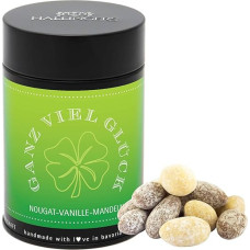 Hallingers Ganz viel Glück - Nougat Chocolate Vanilla Almonds Handmade as a Gift to Cheer Up and as a Congratulations Tin - Mother's Day Gift & Gift Ideas for Father's Day | Congratulations Freu