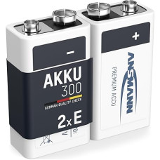 ANSMANN maxE 8,4 V blokas tipo 300 (min. 270 mAh) iš anksto įkrautas 8,4 V akumuliatorius su mažu savaiminiu išsikrovimu (2 vnt.)
