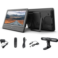 Reflexion DVD1052N Twin Monitor, Portable DVD Player for Car, 10.1 Inch LCD Screen, Stereo Speaker, Electronic Antishock System, Battery, USB, 12V Car Adapter, 230V Power Supply