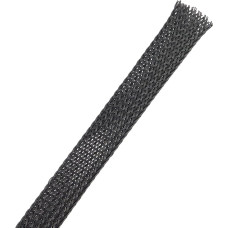 CALFOVERA 30 m Flexible PET Wire Mesh Sheathing Loom Expandable Braided Hose 10 mm Wide Hose Cable Protective Cover Black Wire Harness Cable Wrap Cover Organiser for Audio
