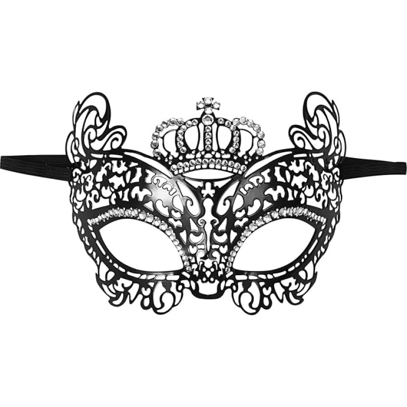 Cupimatch Venecijos karūnos kaukė Moterys kaustyti geležies metalo maskarado kaukė Kalėdų šalis